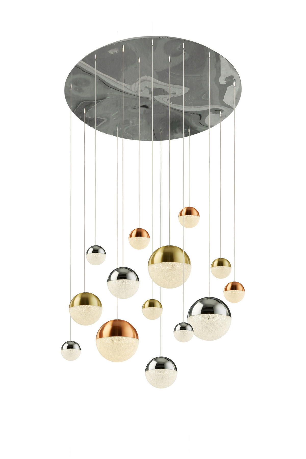 LED SVJETILJKA VISEĆA  70/300 cm      Planets  - boje kroma, Design, staklo/metal (70/300cm)