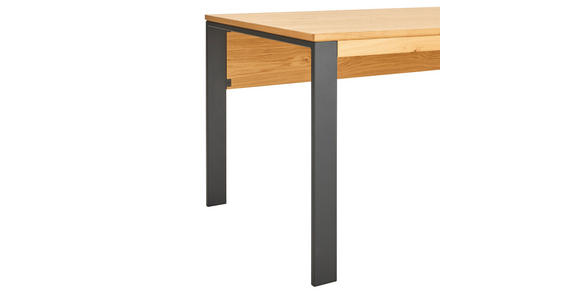 SCHREIBTISCH 160/80/75 cm  in Anthrazit, Eichefarben  - Eichefarben/Anthrazit, Natur, Holz/Metall (160/80/75cm) - Linea Natura