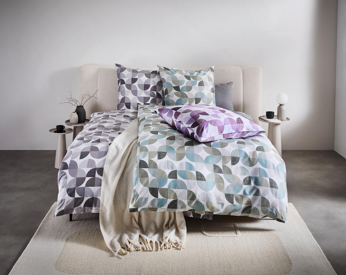 BETTWÄSCHE Makosatin 155/220 cm  - Beere, Design, Textil (155/220cm) - Janine