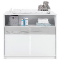 PREVIJALNA KOMODA  Spring  101/93/43 / 67,5 cm         - srebrne barve/bela, Basics, umetna masa/leseni material (101/93/43 / 67,5cm) - My Baby Lou