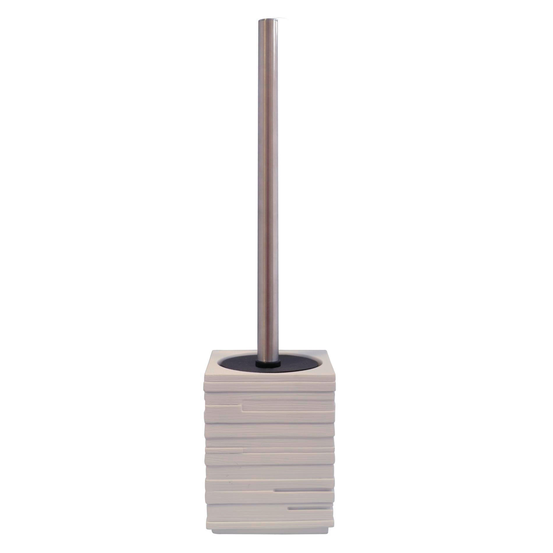 WC-BÜRSTENGARNITUR in Metall  Kunststoff   - Chromfarben/Weiss, Basics, Kunststoff/Metall (9,5/38,5/9,5cm) - Sadena
