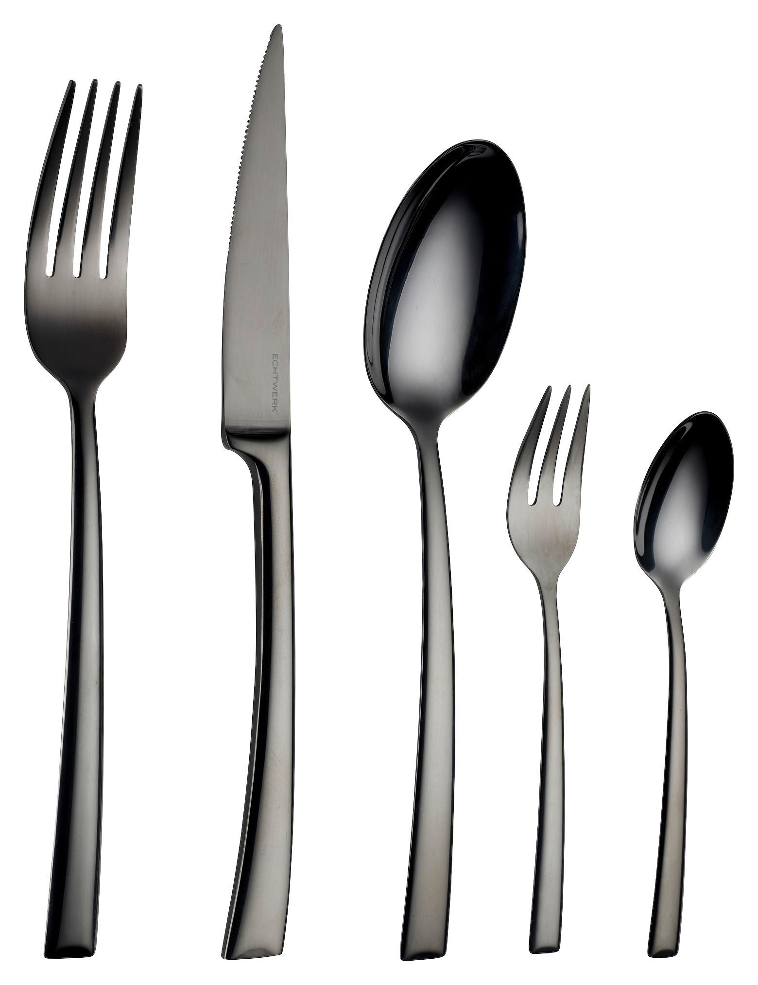 BESTECKSET Avelino Shiny 30-teilig Edelstahl  - Schwarz Hochglanz, Design, Metall (35,5/25,5/5cm) - Echtwerk