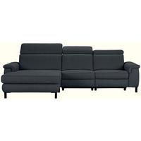  in Flachgewebe Anthrazit Rücken echt, Kopfteilverstellung  182/304 cm  - Anthrazit/Schwarz, KONVENTIONELL, Textil/Metall (182/304cm) - Pure Home Comfort