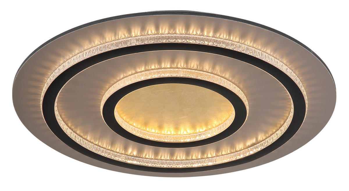 LED-DECKENLEUCHTE 55/6 cm   - Klar/Goldfarben, Design, Kunststoff/Metall (55/6cm) - Globo