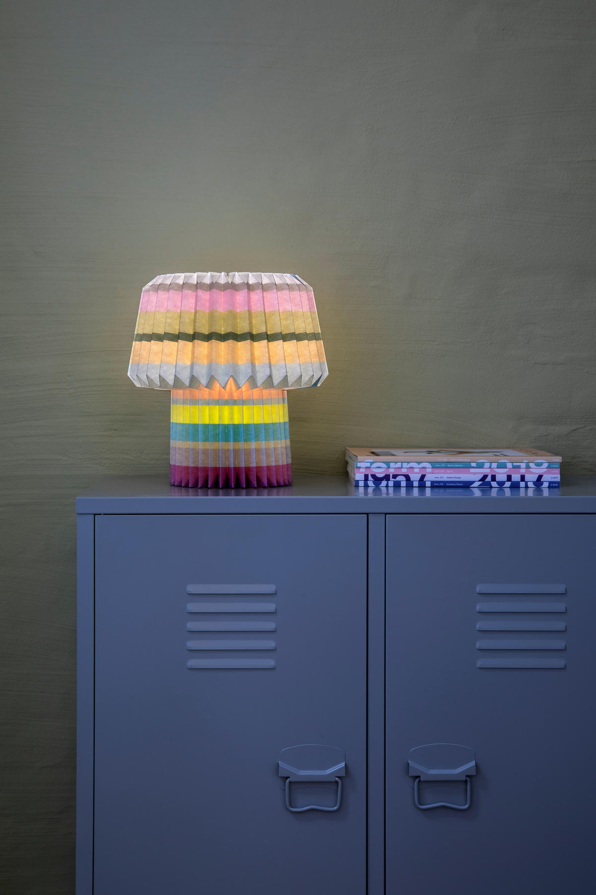 LED-TISCHLEUCHTE REMEMBER 30/31 cm  - Gelb/Hellgrün, Basics, Papier (30/31cm) - REMEMBER