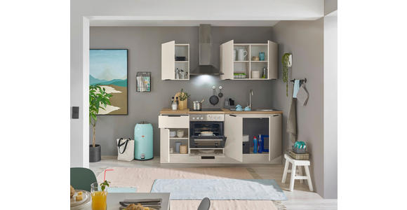 KÜCHENBLOCK   in Kaschmir  - Kaschmir/Schwarz, Basics, Holzwerkstoff/Metall (210/211/60cm) - Xora