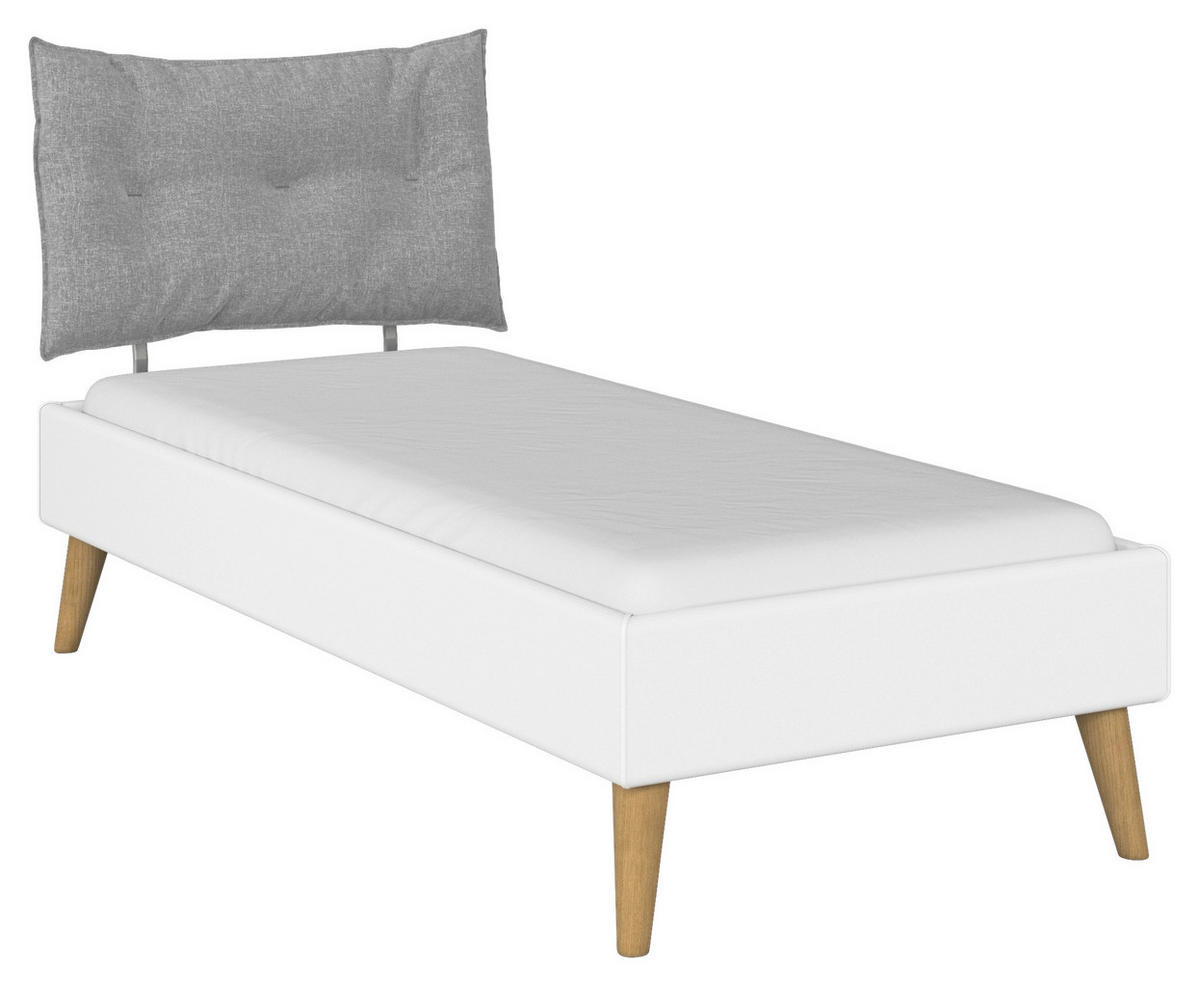 BETT 90/200 cm  in Weiß  - Wildeiche/Weiß, Design, Holz/Holzwerkstoff (90/200cm) - Carryhome