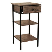 NACHTSCHRANK 35/70/35 cm  - Eichefarben/Schwarz, MODERN, Holzwerkstoff/Metall (35/70/35cm) - MID.YOU