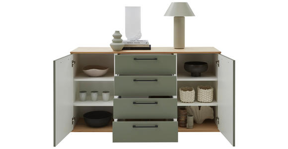 KOMMODE TOSCA  in 151/82/46 cm  - Eichefarben/Anthrazit, Design, Holzwerkstoff/Metall (151/82/46cm) - Dieter Knoll