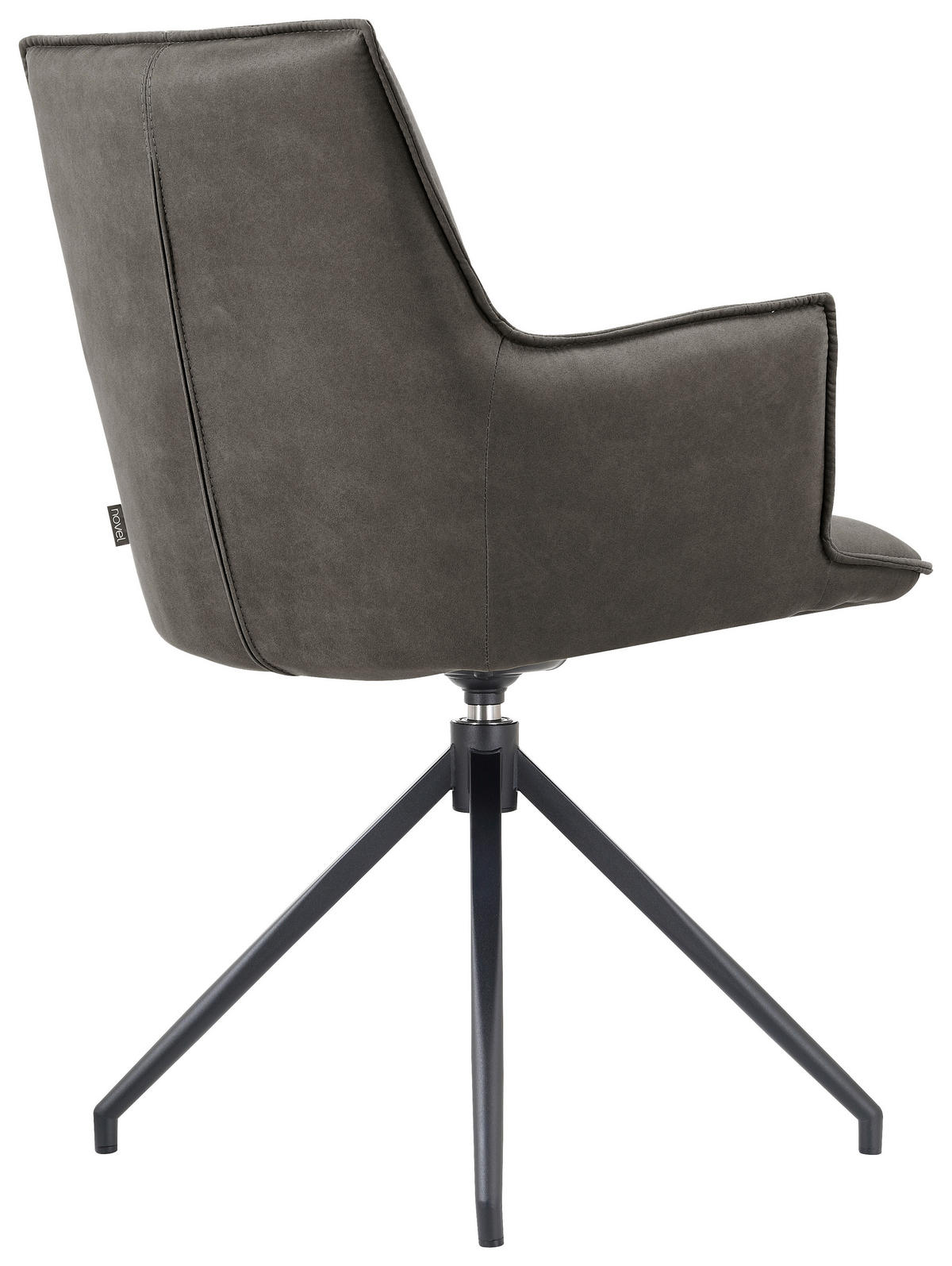 ARMLEHNSTUHL  in Eisen Mikrofaser  - Dunkelgrau/Schwarz, Design, Textil/Metall (59/89,5/63cm) - Novel