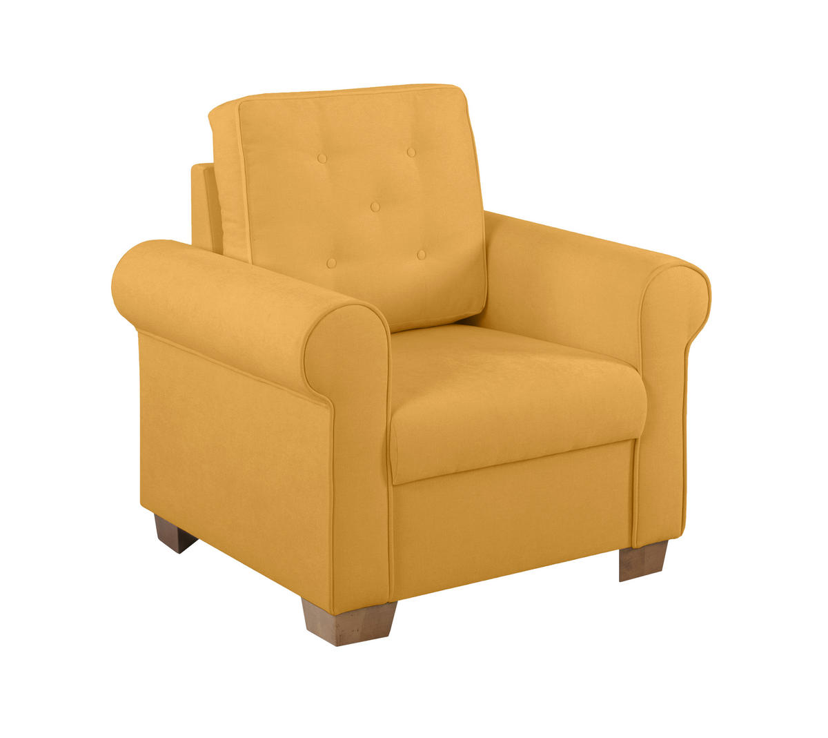 SESSEL in Gelb  - Gelb/Buchefarben, Design, Holz/Textil (93/89/82cm) - MID.YOU