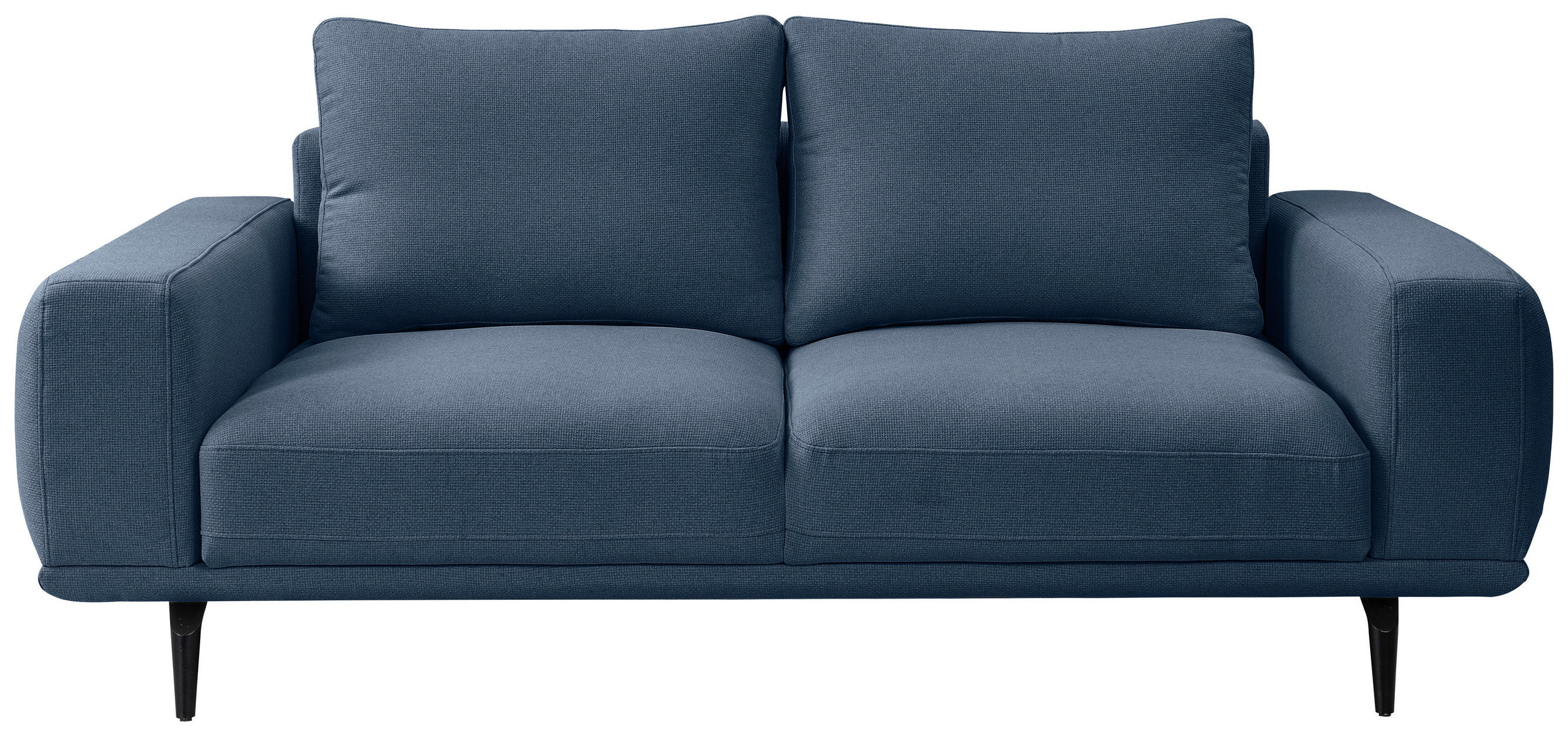 2-SITZER-SOFA Webstoff Dunkelblau  - Schwarz/Dunkelblau, MODERN, Textil/Metall (202/89/115cm) - MID.YOU
