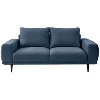 2-SITZER-SOFA in Webstoff Dunkelblau  - Schwarz/Dunkelblau, Modern, Textil/Metall (202/89/115cm) - MID.YOU