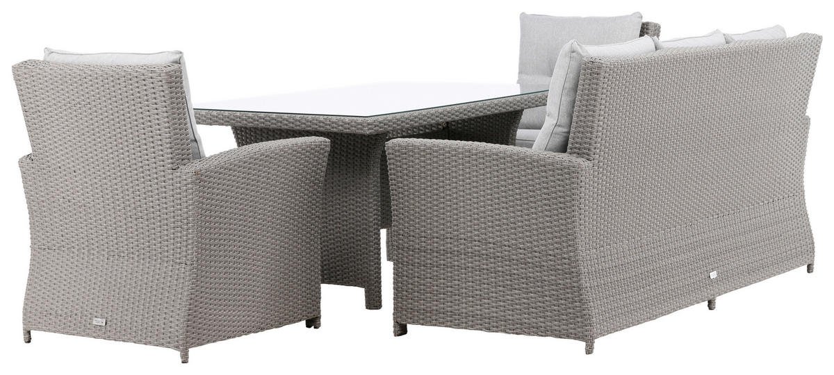 LOUNGESET 2 delar  - grå, Klassisk, glas/plast - Gardenson