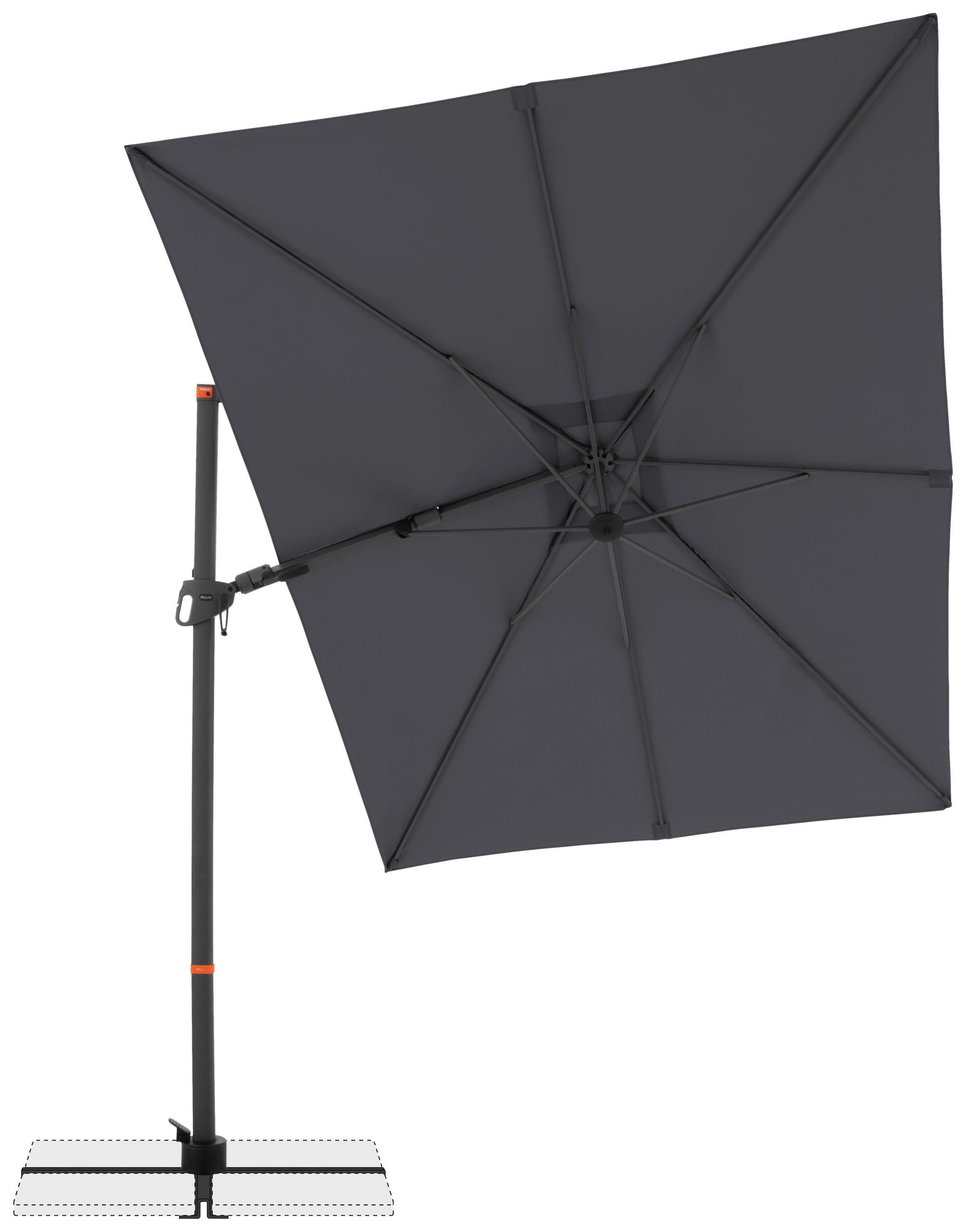 AMPELSCHIRM  320/240 cm  - Anthrazit, Basics, Textil/Metall (320/240cm) - Doppler