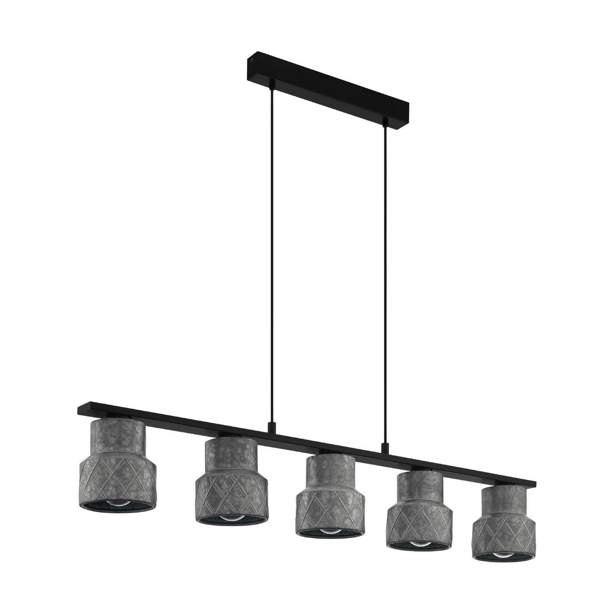 HÄNGELEUCHTE 116/14,5/110 cm    - Zinkfarben/Schwarz, Design, Metall (116/14,5/110cm) - Eglo