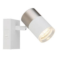 BODOVÉ SVÍTIDLO, 25 W/GU10, 7/9 cm  - bílá/průhledné, Basics, kov/plast (7/9cm) - Globo
