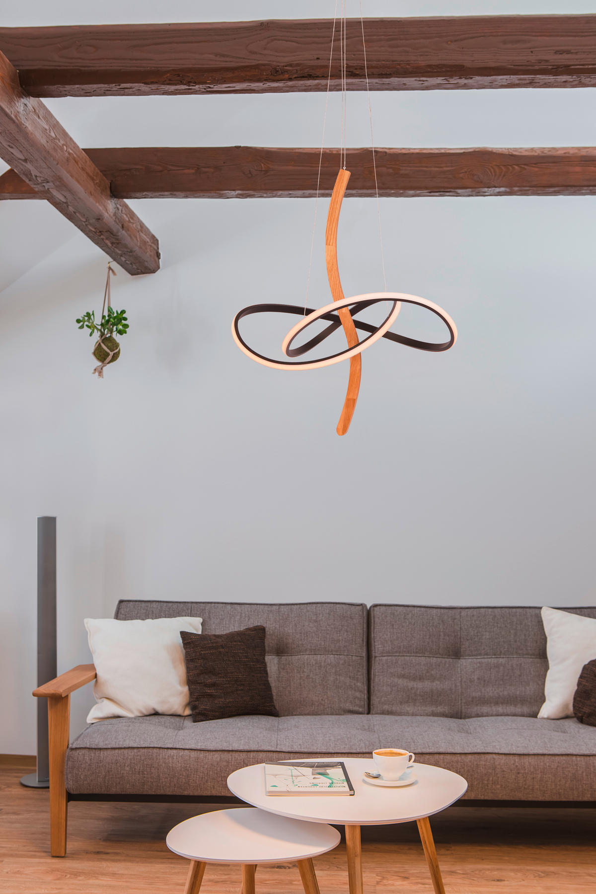LED-HÄNGELEUCHTE 60/60/150 cm  - Schwarz, Design, Holz/Metall (60/60/150cm) - Waldwelt