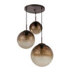 HÄNGELEUCHTE VARUS 51/120 cm   - Bernsteinfarben/Braun, Design, Glas/Metall (51/120cm) - Globo
