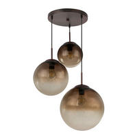 HÄNGELEUCHTE VARUS 51/120 cm   - Bernsteinfarben/Braun, Design, Glas/Metall (51/120cm) - Globo