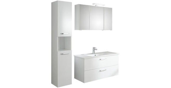 BADEZIMMER 3-teilig  in 100 cm  - Chromfarben/Weiß, KONVENTIONELL, Keramik/Metall (100cm) - Xora