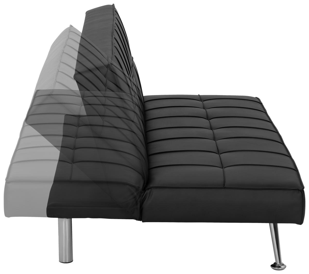 SCHLAFSOFA in Textil Schwarz  - Silberfarben/Schwarz, Basics, Textil/Metall (179/74/91cm) - P & B