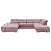WOHNLANDSCHAFT in Mikrofaser Rosa  - Chromfarben/Rosa, Design, Kunststoff/Textil (204/350/211cm) - Xora