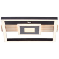 LED-DECKENLEUCHTE     - Hellbraun/Schwarz, Design, Holz/Kunststoff (5,5/29,5/27,5cm) - Brilliant