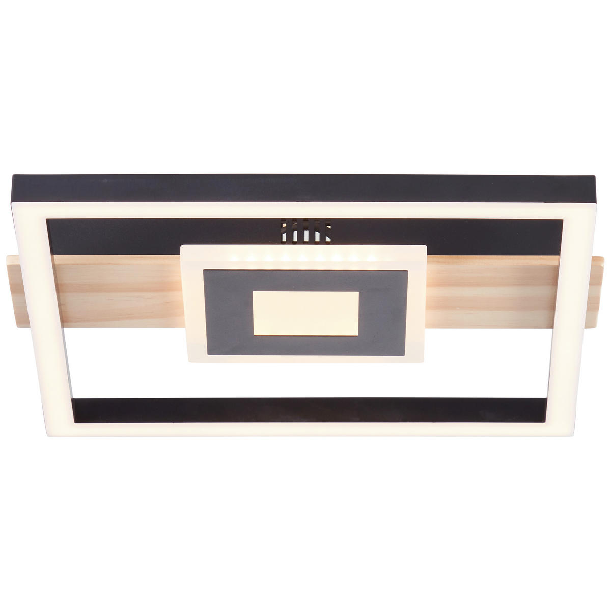 LED-DECKENLEUCHTE     - Hellbraun/Schwarz, Design, Holz/Kunststoff (5,5/29,5/27,5cm) - Brilliant