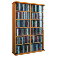 CD-Regal in Buchefarbe - Buchefarben, Konventionell, Glas/Holzwerkstoff (60/91,5/18cm) - MID.YOU