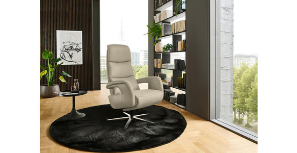 RELAXSESSEL in Leder Naturfarben  - Edelstahlfarben/Naturfarben, Design, Leder/Metall (76/119/86cm) - Dieter Knoll