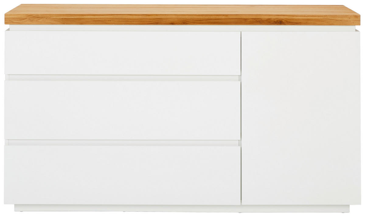 SIDEBOARD 145/82/42 cm  in Weiss, Eichefarben  - Weiss/Eichefarben, Konventionell, Holz/Holzwerkstoff (145/82/42cm) - Novel