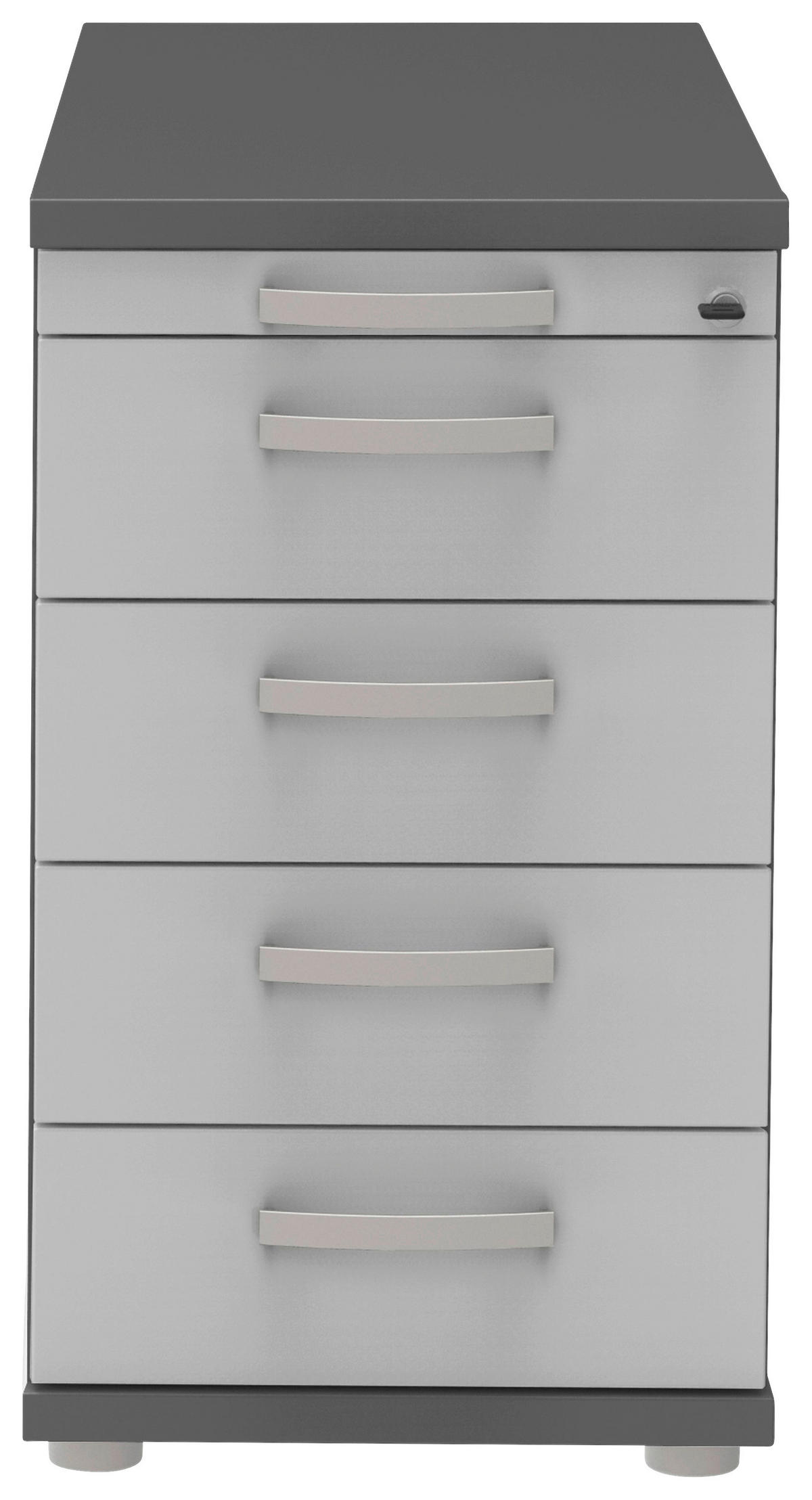 ANSTELLCONTAINER 43/72-80/80 cm  - Anthrazit/Hellgrau, KONVENTIONELL, Holzwerkstoff/Metall (43/72-80/80cm) - Moderano