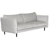 3,5-SITS SOFFA i chenille ljusgrå  - ljusgrå/svart, Klassisk, metall/textil (252/82/99cm) - Hom`in