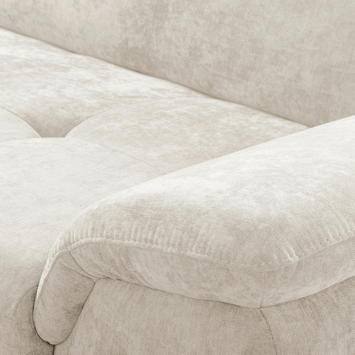 ECKSOFA  Webstoff Creme  - Creme/Schwarz, Design, Textil/Metall (195/268cm) - Livetastic
