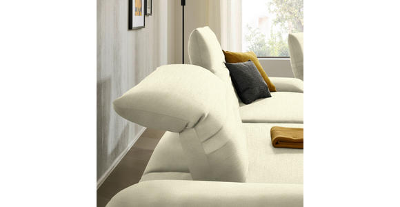ECKSOFA  in Chenille Creme  170-195/280 cm  - Creme/Schwarz, Design, Textil/Metall (170-195/280cm) - Dieter Knoll