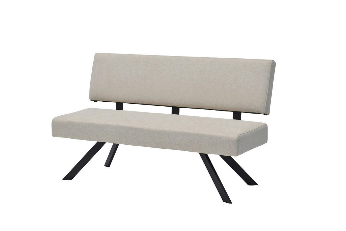 SITZBANK Taupe  - Taupe/Schwarz, MODERN, Textil/Metall (138/83/60cm) - MID.YOU