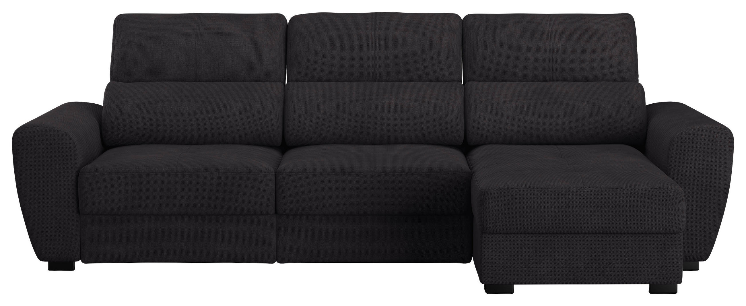 ECKSOFA Schwarz Mikrofaser  - Schwarz, KONVENTIONELL, Kunststoff/Textil (285/177cm) - Carryhome