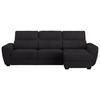 ECKSOFA Schwarz Mikrofaser  - Schwarz, KONVENTIONELL, Kunststoff/Textil (285/177cm) - Carryhome