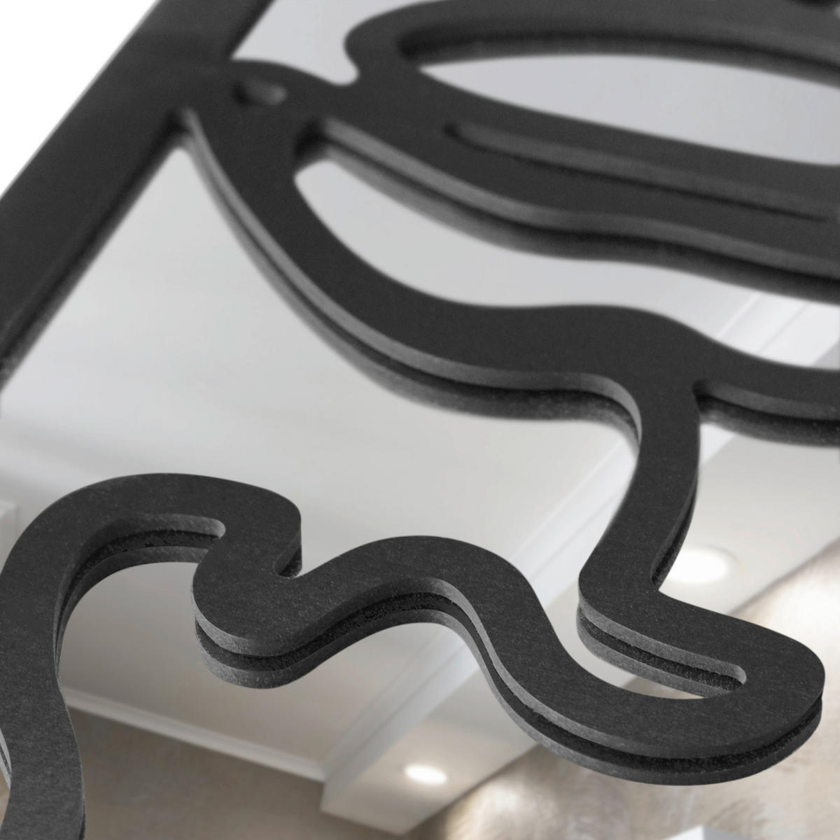 DEKOSPIEGEL  50/50 cm   in quadratisch  - Schwarz, Basics, Glas/Holz (50/50cm)