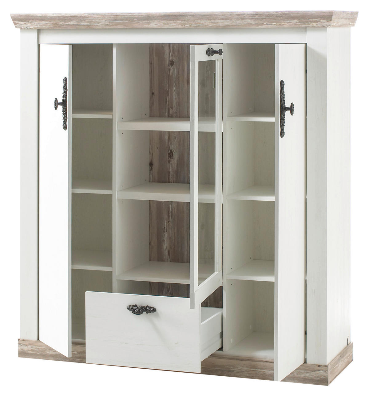 HIGHBOARD  in 140/146/44 cm  - Hellbraun/Schwarz, Design, Holzwerkstoff/Metall (140/146/44cm) - MID.YOU