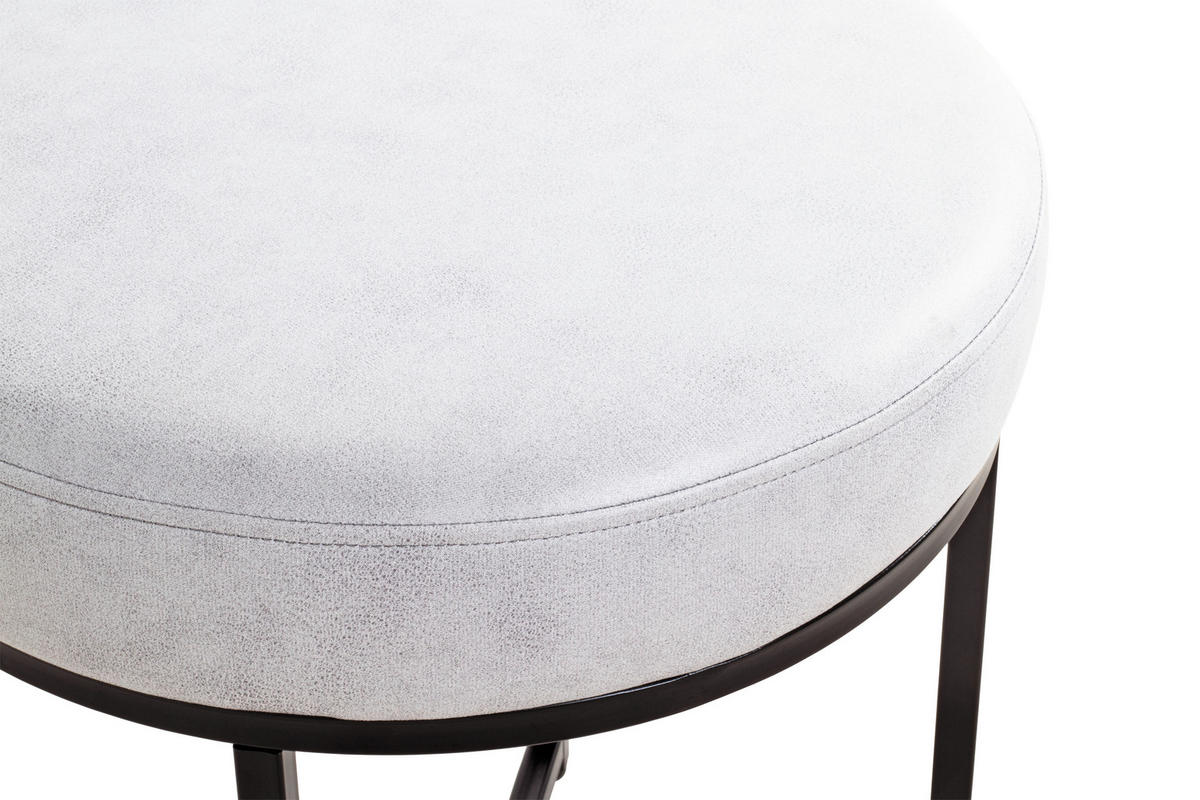 HOCKER in Metall, Textil, Holzwerkstoff Schwarz, Hellgrau  - Hellgrau/Schwarz, MODERN, Holzwerkstoff/Textil (42/45/42cm)