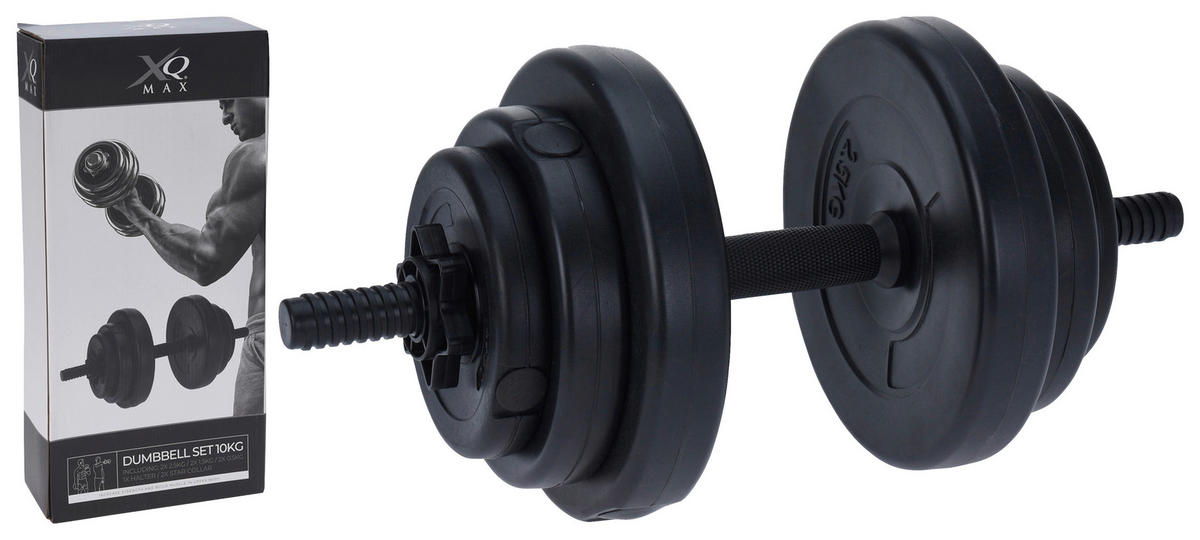 HANTELSET 9-TLG. - KONVENTIONELL, Stein (10kg)