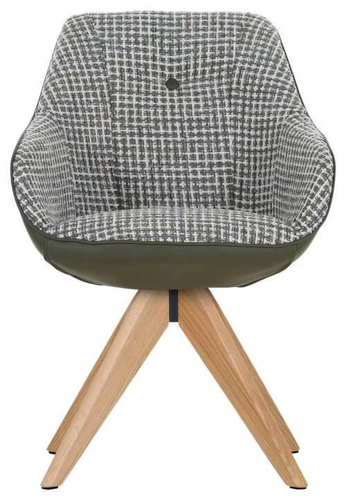 ARMLEHNSTUHL  in Chenille, Lederlook  - Eichefarben/Weiß, MODERN, Holz/Textil (60/83/65cm) - Novel