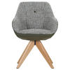 ARMLEHNSTUHL  in Chenille, Lederlook  - Eichefarben/Weiß, MODERN, Holz/Textil (60/83/65cm) - Novel