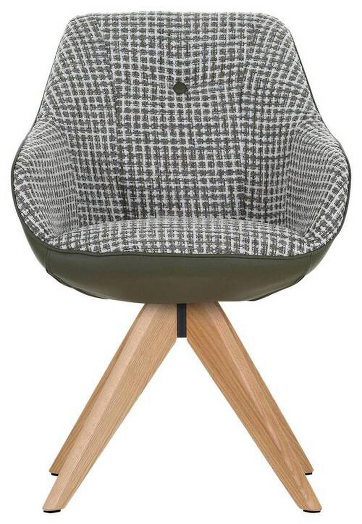 ARMLEHNSTUHL  in Chenille, Lederlook  - Weiss/Eichefarben, Modern, Holz/Textil (60/83/65cm) - Novel