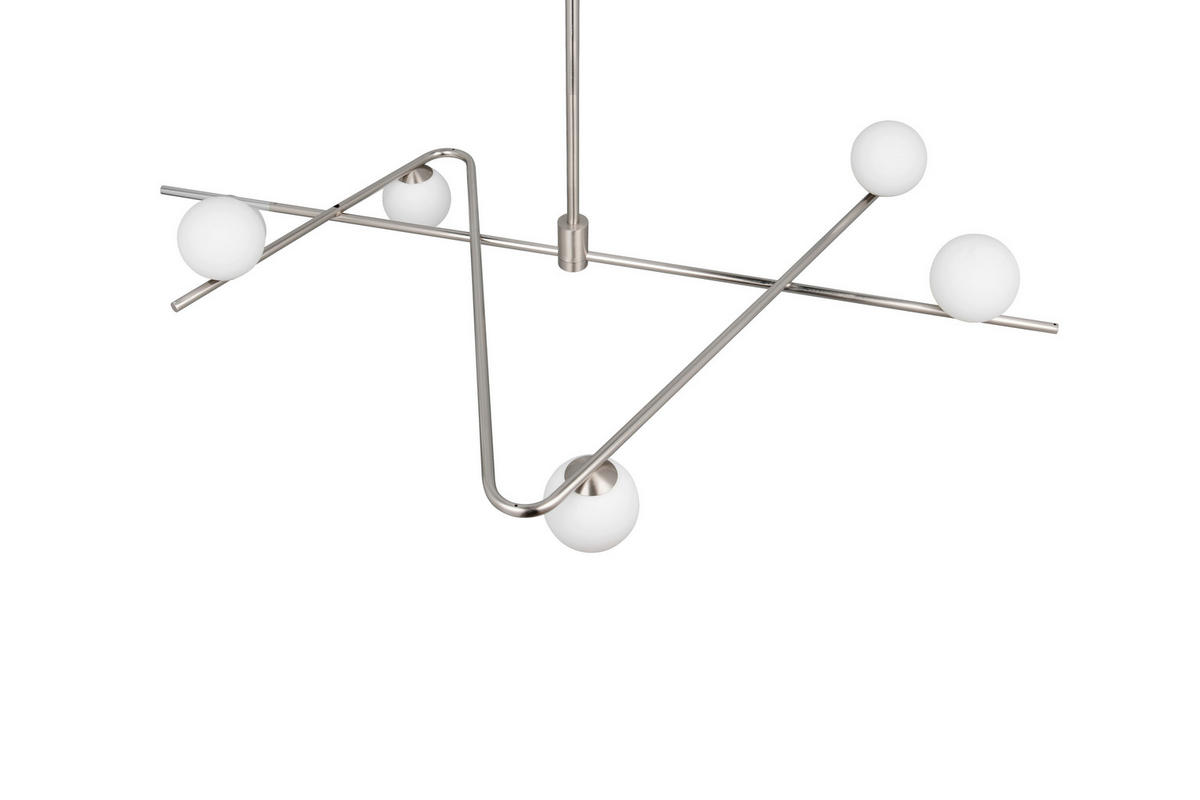 HÄNGELEUCHTE Flaming 120/73,5/195 cm   - Chromfarben/Weiß, LIFESTYLE, Glas/Metall (120/73,5/195cm) - Trio Leuchten