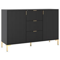 SIDEBOARD Flinn 130,5/86/40 cm 3 Schublade(n)  - Goldfarben/Schwarz, Design, Holzwerkstoff/Metall (130,5/86/40cm) - Boxxx