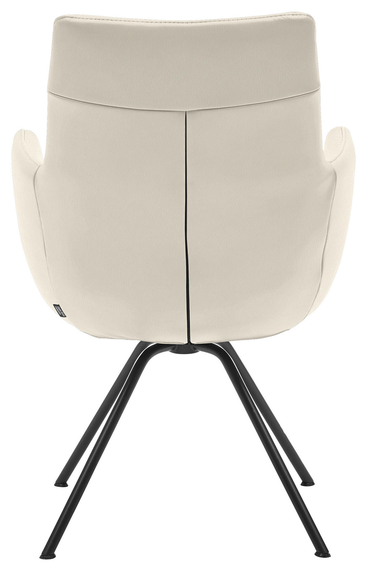 ARMLEHNSTUHL  in Stahl Echtleder  - Schwarz/Naturfarben, Design, Leder/Metall (60/90/61cm) - Dieter Knoll