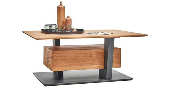 COUCHTISCH Kerneiche massiv rechteckig Eichefarben 110/70/45 cm  - Eichefarben/Anthrazit, Natur, Holz (110/70/45cm) - Valnatura